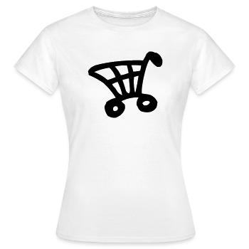 Einkaufswagen - Frauen T-Shirt - Weiß - Vorne - AI Model Female 172 dark (172cm)