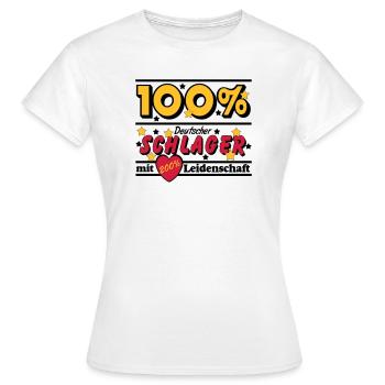 Schlager Party , Schlager Musik , 100% Schlager .. - Frauen T-Shirt - Weiß - Vorne - AI Model Female 172 dark (172cm)