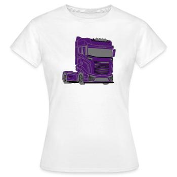 Camion, Camion, Camion, Voiture, Camionneur, Voiture, - T-shirt Femme - blanc - Devant - AI Model Female 172 dark (172cm)