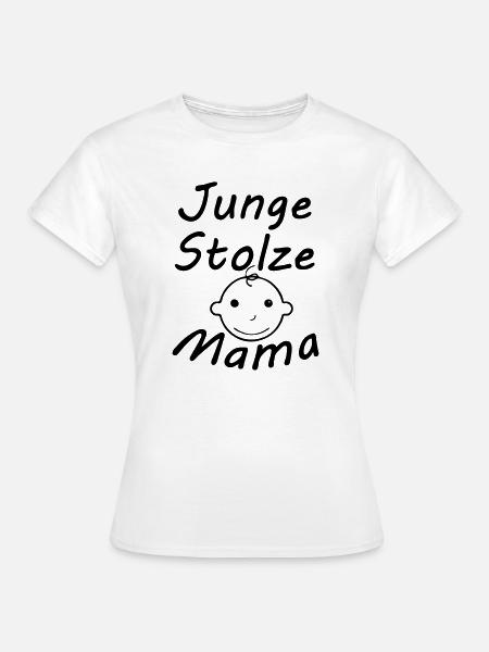 Junge, stolze Mama Geschenk Mutter Muttertag - Frauen T-Shirt - Weiß
