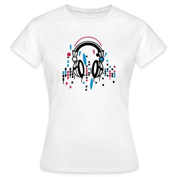 Kopfhörer Equalizer Zeichnung - Frauen T-Shirt - Weiß - Vorne - AI Model Female 172 dark (172cm)