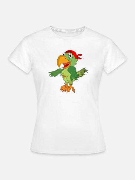 Papagei Pirat Seeräuber - Frauen T-Shirt - Weiß