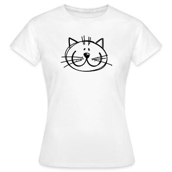 Katzen Zeichnung - Frauen T-Shirt - Weiß - Vorne - AI Model Female 172 dark (172cm)