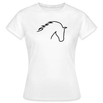 Pferdekopf - Frauen T-Shirt - Weiß - Vorne - AI Model Female 172 dark (172cm)