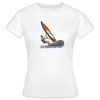 Windsurfing - Frauen T-Shirt - Weiß - Vorne - AI Model Female 172 dark (172cm)