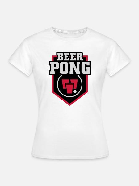 Beer Pong Patch - Frauen T-Shirt - Weiß