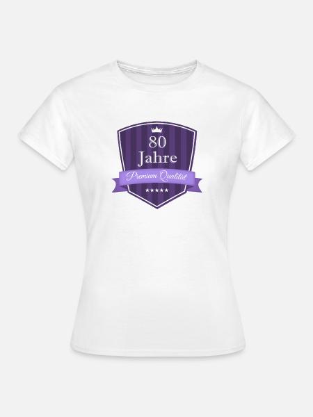 Premium 80 lila - Frauen T-Shirt - Weiß