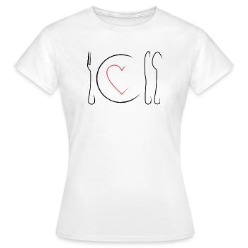 eat - Women's T-Shirt - white - Front - AI Model Female 172 dark (172cm)