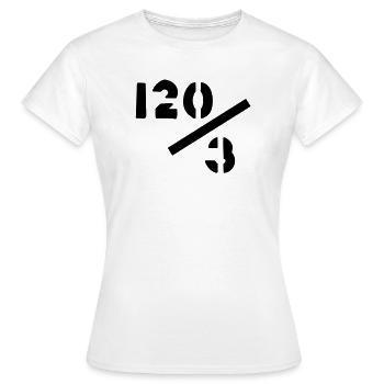 40 années - 120/3 - T-shirt Femme - blanc - Devant - AI Model Female 172 dark (172cm)
