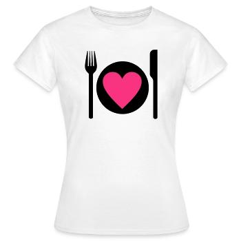 eat - Women's T-Shirt - white - Front - AI Model Female 172 dark (172cm)