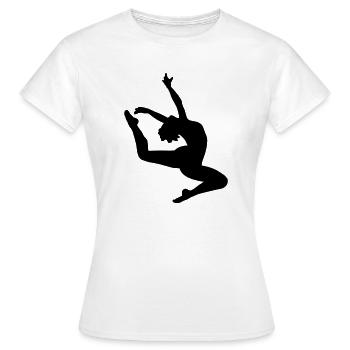 Springen Mädchen - Frauen T-Shirt - Weiß - Vorne - AI Model Female 172 dark (172cm)