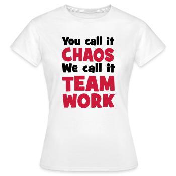 Teamwork - Frauen T-Shirt - Weiß - Vorne - AI Model Female 172 dark (172cm)