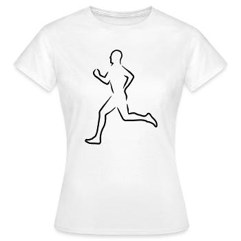 6061912 121582003 Laeufer - Frauen T-Shirt - Weiß - Vorne - AI Model Female 172 dark (172cm)