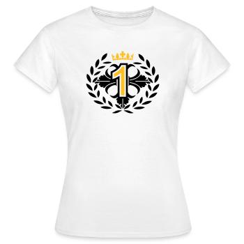 Le numéro un avec une couronne de laurier et la - T-shirt Femme - blanc - Devant - AI Model Female 172 dark (172cm)