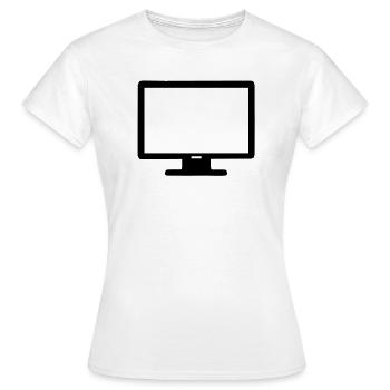 Computer Bildschirm - Frauen T-Shirt - Weiß - Vorne - AI Model Female 172 dark (172cm)