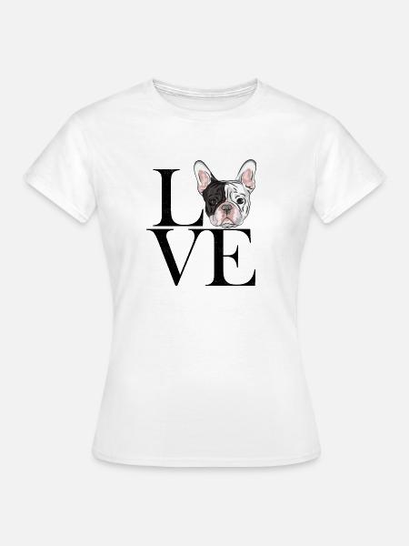 franz Bulldogge black - Frauen T-Shirt - Weiß