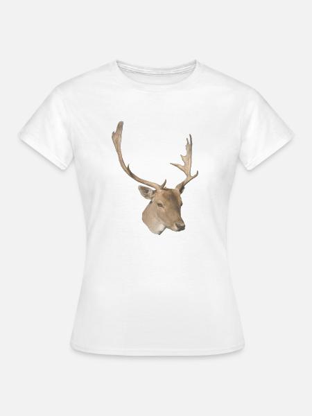 Hirschkopf - Frauen T-Shirt - Weiß