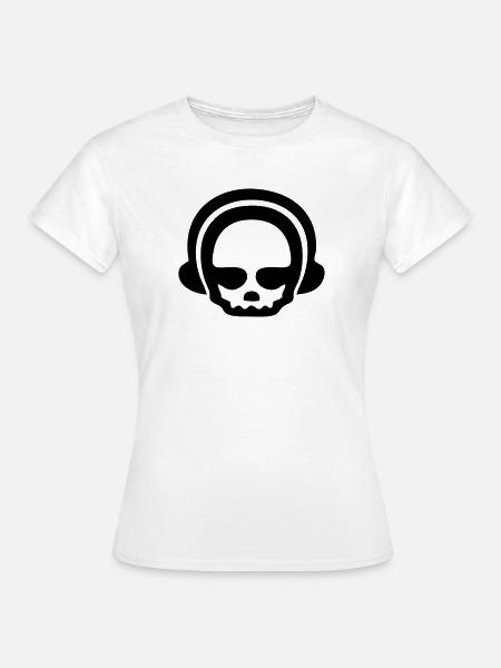 Headphone skull 1clr - Frauen T-Shirt - Weiß