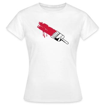 Une brosse avec des couleurs - T-shirt Femme - blanc - Devant - AI Model Female 172 dark (172cm)