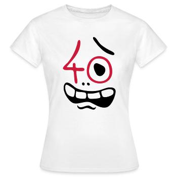 Uh oh, 40 ans! - T-shirt Femme - blanc - Devant - AI Model Female 172 dark (172cm)