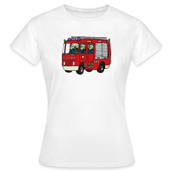 Camion de pompiers - T-shirt Femme - blanc - Devant - AI Model Female 172 dark (172cm)