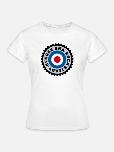 Ska, Rock Steady, Reggae Mod Target - Frauen T-Shirt - Weiß