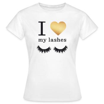Lange Wimpern Mascara - Frauen T-Shirt - Weiß - Vorne - AI Model Female 172 dark (172cm)