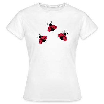 6254398 118120415 Marienkaefer - Frauen T-Shirt - Weiß - Vorne - AI Model Female 172 dark (172cm)