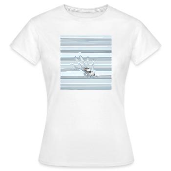 Yacht im Linienmeer - Frauen T-Shirt - Weiß - Vorne - AI Model Female 172 dark (172cm)
