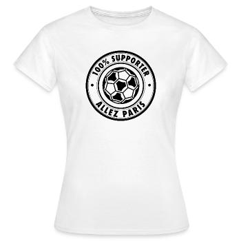 100 pour cent SUPPORTER PARIS - T-shirt Femme - blanc - Devant - AI Model Female 172 dark (172cm)
