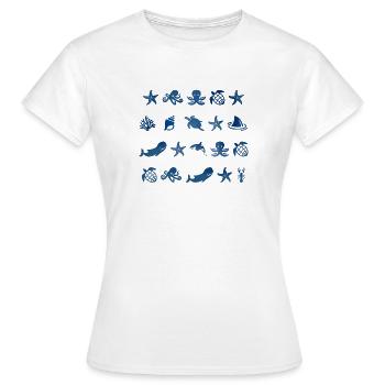 Seamarks Animaux marins - T-shirt Femme - blanc - Devant - AI Model Female 172 dark (172cm)