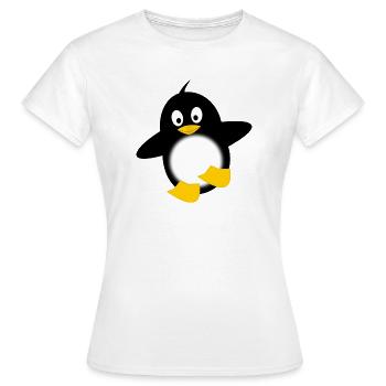 Pinguin Leuchtbauch Cartoon - Frauen T-Shirt - Weiß - Vorne - AI Model Female 172 dark (172cm)