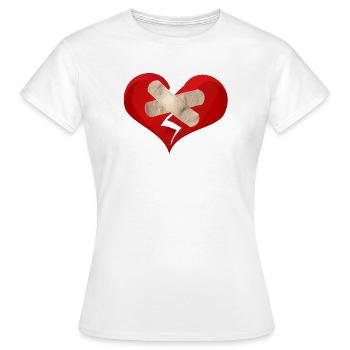 Heilender Herzverband - Frauen T-Shirt - Weiß - Vorne - AI Model Female 172 dark (172cm)