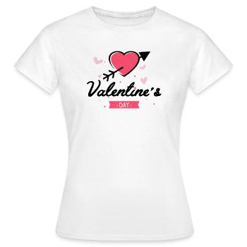 Bannière des cœurs d’amour pour la Saint-Valentin - T-shirt Femme - blanc - Devant - AI Model Female 172 dark (172cm)