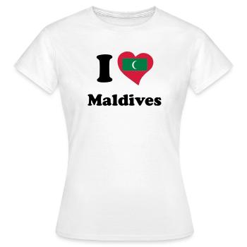 I love Maldives - J'aime Maldives - T-shirt Femme - blanc - Devant - AI Model Female 172 dark (172cm)