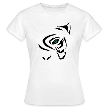 Oeil de tigre Mystérieux Graphique - T-shirt Femme - blanc - Devant - AI Model Female 172 dark (172cm)