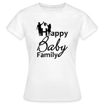 Happy Baby Family Familie Kind Geburt Geschenk - Frauen T-Shirt - Weiß - Vorne - AI Model Female 172 dark (172cm)
