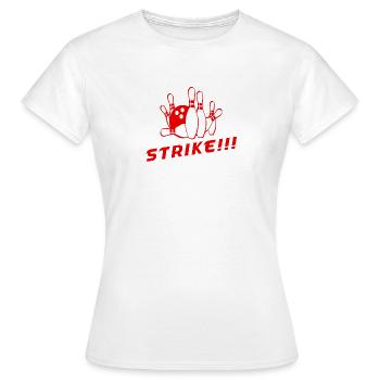 Strike !!! Bowling - T-shirt Femme - blanc - Devant - AI Model Female 172 dark (172cm)
