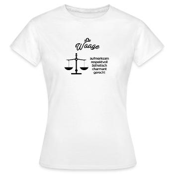 Sternzeichen Waage - Frauen T-Shirt - Weiß - Vorne - AI Model Female 172 dark (172cm)