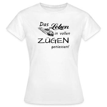 Das Leben geniessen - Frauen T-Shirt - Weiß - Vorne - AI Model Female 172 dark (172cm)