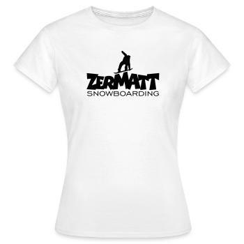 Zermatt Snowboarding - T-shirt Femme - blanc - Devant - AI Model Female 172 dark (172cm)