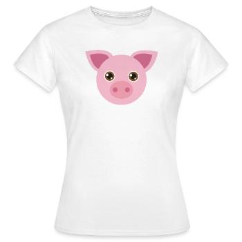 Schweinchen - Frauen T-Shirt - Weiß - Vorne - AI Model Female 172 dark (172cm)