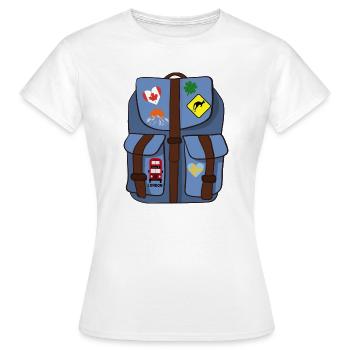 Rucksack - Frauen T-Shirt - Weiß - Vorne - AI Model Female 172 dark (172cm)