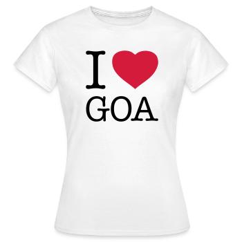 J’AIME GOA Inde - T-shirt Femme - blanc - Devant - AI Model Female 172 dark (172cm)