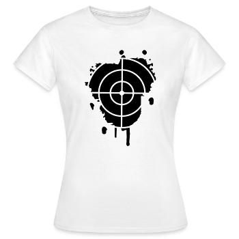 Ein Fadenkreuz als Graffiti - Frauen T-Shirt - Weiß - Vorne - AI Model Female 172 dark (172cm)