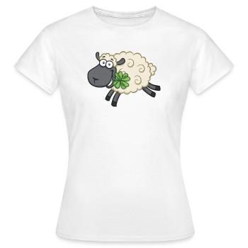 Agneau chanceux avec trèfle - Mouton chanceux - T-shirt Femme - blanc - Devant - AI Model Female 172 dark (172cm)