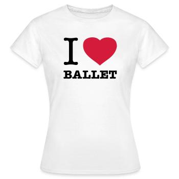 J’AIME LE BALLET Ballett - T-shirt Femme - blanc - Devant - AI Model Female 172 dark (172cm)