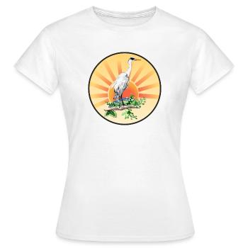 Héron cendré - T-shirt Femme - blanc - Devant - AI Model Female 172 dark (172cm)