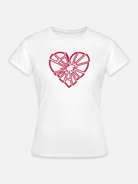 zerbrochenes Herz - Frauen T-Shirt - Weiß