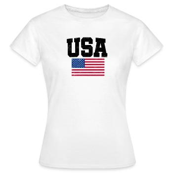 États-Unis - T-shirt Femme - blanc - Devant - AI Model Female 172 dark (172cm)